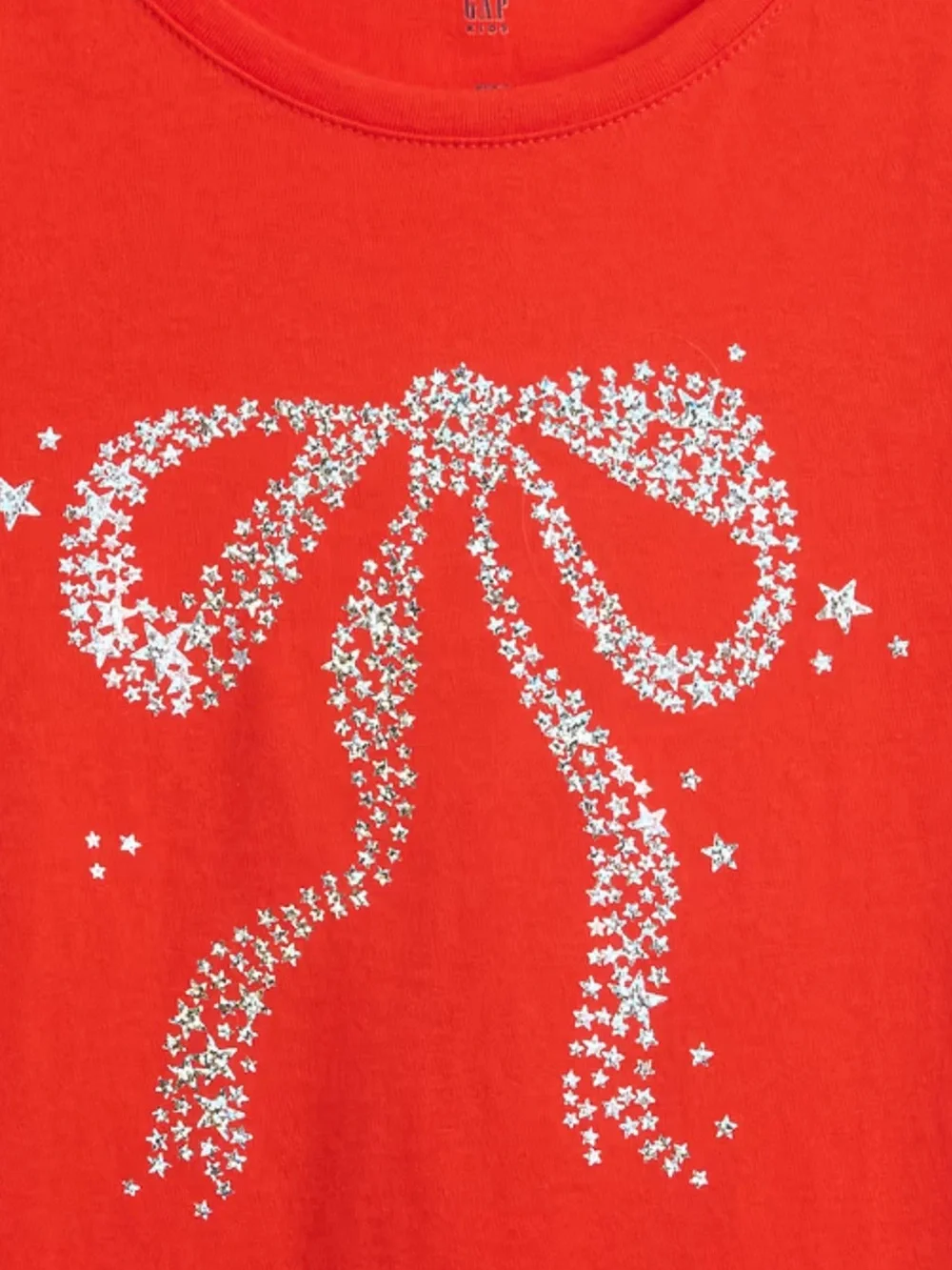Gap Red Graphic T-Shirt with Rhinestone Star Bow Design for girls NWT size 8